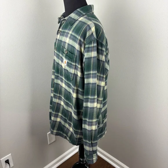 Carhartt Rugged Flex Flannel Fleece-Lined Shirt Jacket Men's Sz XXL 2XL Shacket - Picture 4 of 12